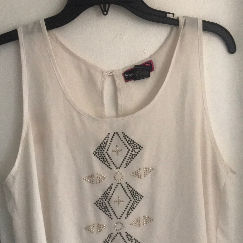A loose white blouse